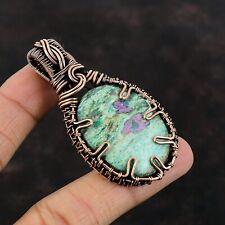 Ruby Fuchsite Wire Wrapped Pendant Handcrafted Copper Designer Jewelry 2.56" for sale  Shipping to South Africa