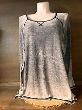 Lane Bryant Burnout Semi Sheer SUPER THIN GRAY LONG SLEEVE TEE SHIRT 18/20 for sale  Shipping to South Africa
