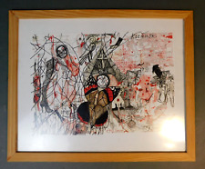 NICK BLINKO Faux Stained Glass Print/Copy With Pen Overlay Framed Signed AL/JE for sale  Shipping to South Africa