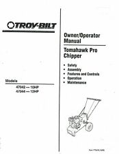 Used, 1995 Troy Bilt Tomahawk Pro Wood Chipper Owner Operator Maintenance Manual CD for sale  New York