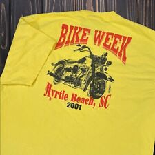 Camiseta vintage Myrtle bicicleta de playa semana adulto 2XL amarilla 2001 gráfico de motocicleta, usado segunda mano  Embacar hacia Argentina