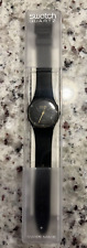 Usado, Relógio de pulso vintage 1984 Swatch pulseira preta e rosto com ponteiros dourados ~ GB101 comprar usado  Enviando para Brazil