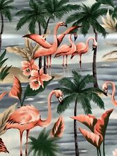 "Paradise Reef" Hoffman Fabrics Screen Print Pink Flamingo 44" Cotton 4  1/3 Yds for sale  Shipping to South Africa