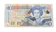 Billete circulado de 10 dólares de Estados del Caribe Oriental ND (1985-89) segunda mano  Embacar hacia Mexico