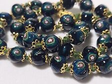 IMPRESIONANTE Collar Vintage ESTADO Veneciano Murano Vidrio Artístico Millefiori AZUL VERDE segunda mano  Embacar hacia Argentina