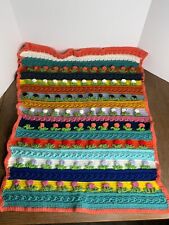 Usado, Cobertor afegão listrado colorido de crochê feito à mão flores 3D comprar usado  Enviando para Brazil