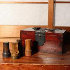 Caixa de vedação de madeira antiga japonesa pequena Zenibako Tansu estojo de acessórios WBX224 comprar usado  Enviando para Brazil