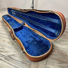 Estuche rígido vintage con cubierta de lona para interior azul violín/violín tamaño completo segunda mano  Embacar hacia Argentina