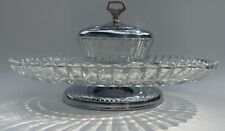 Used, Vintage MCM Kromex Lazy Susan Glass Rotating Relish Dish Tray W/Bowl/Lid for sale  Shipping to South Africa