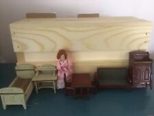 Muebles antiguos para casa de muñecas alemanes Gottschalk-pequeño-sofá, mesa, sillas, cama, etc. segunda mano  Embacar hacia Argentina