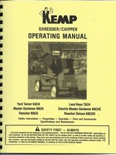 Used, Kemp Shredder/Chipper Operation Manual K4CH,K6CH,K8CH,T6CH,K6CHE,K8CHD for sale  Shipping to South Africa