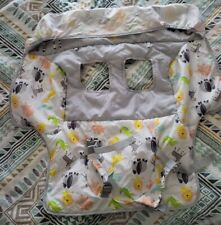 Cubierta de tela para carrito de compras bebé bebé safari animales blanco gris fácil de almacenar  segunda mano  Embacar hacia Mexico