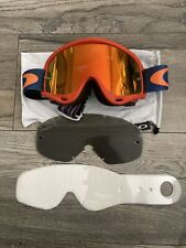 Oakley MX / MTB Goggles - Orange - Inferno Mirror - Dark Tinted Lens - Tear Off, used for sale  Shipping to South Africa