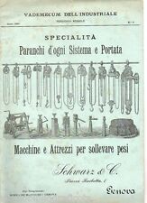 PARANCHI GRUE ARGANI – MACCHINE E ATTREZZI PER SOLLEVARE PESI - 1895 Schwarz & C, usato usato  Catania