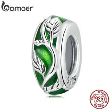 Bamoer Women Authentic 925 Sterling Silver Vine-Silver Silicone Charms Jewelry , used for sale  Shipping to South Africa