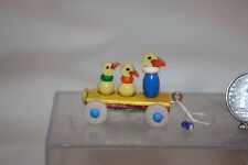 Miniature Dollhouse Artist Sara D Childs Pull Toy Wood Ducks All in a Row 1:12  for sale  Chicago