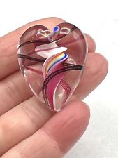 Steven Maslach Cuneo Furnace Rainbow Heart Art Glass Paperweight 1.5” for sale  Shipping to South Africa
