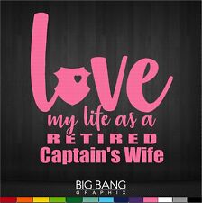 Funny Retired Captain's Wife Vinyl Decal Window Sticker Police Officer Family  for sale  Shipping to South Africa