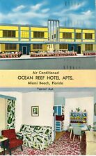 Miami Beach Fl 1957 - Ocean Reef Hotel Apts. - Interior y exterior en color segunda mano  Embacar hacia Argentina
