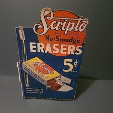 Letrero de cartón Scripto Erasers de 1940 segunda mano  Embacar hacia Mexico