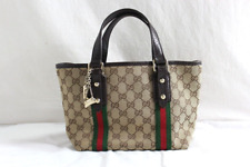 Autêntica GUCCI Mini Bolsa Tote Bolsa de Mão GG Lona Sherry Line 139261 Bege Marrom comprar usado  Enviando para Brazil