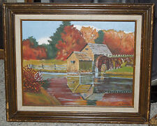 Original Acrylic Painting of Country Scene w/Water Wheel on 11 x 14 canvas board for sale  Shipping to Canada