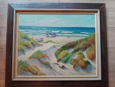 Einar Gross - Blokhus, original vintage oil on canvas painting, used for sale  Shipping to South Africa