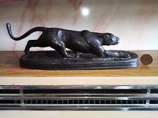 Solid Bronze Leopard Ornament 29cm X 9cm. 2KG. Solid Bronze. Age Origin Unknown  for sale  Shipping to South Africa