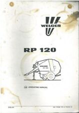 Used, WELGER ROUND BALER RP120 OPERATORS MANUAL for sale  Shipping to Ireland