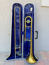 VINTAGE KING CLEVELAND 605 BRASS TROMBONE W/ CARRY CASE MUSICAL INSTRUMENT, used for sale  Shipping to South Africa