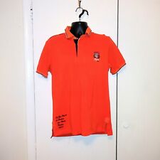 Usado, Camisa polo naranja SS estilo rugby italiano juego de caballeros talla pequeña segunda mano  Embacar hacia Argentina