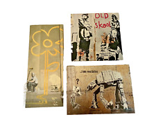 set of 3 Banksy wall art prints on wooden frames in good condition, used for sale  Shipping to South Africa