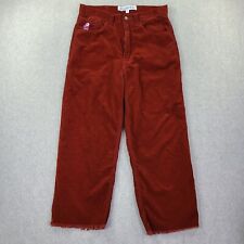 Pantalones de pana Polar Skate Co Big Boy grandes rojos holgados pierna ancha recortados sin dobladillos  segunda mano  Embacar hacia Argentina