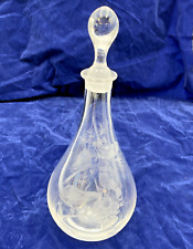 Used, Dartington Crystal Teardrop Decanter with Stopper - Etched Birds Detail      W10 for sale  Shipping to South Africa
