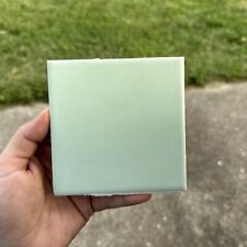 VINTAGE SEAFOAM GREEN GLOSS CERAMIC WALL TILE SQUARE 4-1/4" X 4-1/4" for sale  Shipping to South Africa