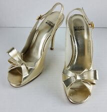 Zapatos para mujer Stuart Weitzman de oro metálico con arco puntera peep talla 8,5M segunda mano  Embacar hacia Argentina