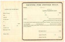 Barco ostra con licencia de Carolina del Norte década de 1890; formulario en blanco; pesca, ingresos, tarifa de 25 ¢ segunda mano  Embacar hacia Argentina