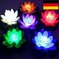 NEW LED Solar Lotus Flower Pond Light Garden Pond Water Lose Floating Lotus DE for sale  Shipping to South Africa