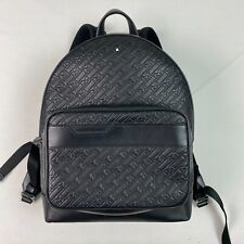 Mochila Montblanc M Gram 4810 masculina couro preto logotipo em relevo #128618 comprar usado  Enviando para Brazil