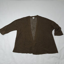 J. Jill Size Large Brown Crochet Open Knit Cardigan 3/4 Sleeves Open Front for sale  Shipping to South Africa