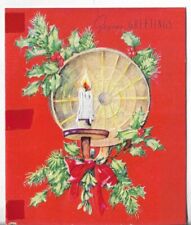 Usado, Tarjeta de Navidad usada de colección aprox 4,5x5,5 - vela brillante con acebo - 4 artesanías segunda mano  Embacar hacia Argentina
