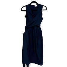 Vestido J Crew tamanho 4 azul marinho tafetá envoltório regata cintura gravata clássico preppy comprar usado  Enviando para Brazil