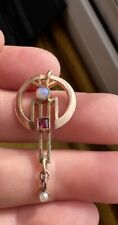 Antique Rolled Gold Opal Garnet Split Pearl Pendant for sale  Shipping to South Africa