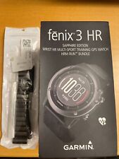 Garmin Fenix 3 HR SAPPHIRE watch with HRM cheststrap bundle and used steel strap for sale  Shipping to South Africa