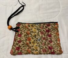 Bolsa de mão vintage feita à mão tecido tapeçaria boho pulseira alça de couro comprar usado  Enviando para Brazil