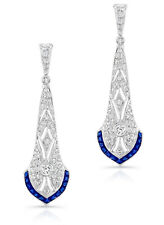 Used, Stunning Dangle Style Old Mine Cut White CZ Princess Collection Silver Earring for sale  Shipping to South Africa