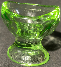 Used, Green Vaseline glass eye wash rinse cup uranium clean industrial footed shot art for sale  Shipping to South Africa