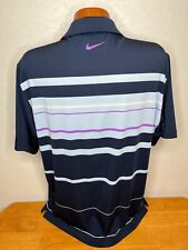 Camisa polo/golf para hombre Nike Golf Dri Fit S/S grande L - rayas - poliéster segunda mano  Embacar hacia Argentina