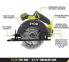 Used, RYOBI 18V VOLT CORDLESS 5 1/2" (5.5) CIRCULAR SAW PCL500 WITH BLADE NEW TOOL ! for sale  Shipping to South Africa