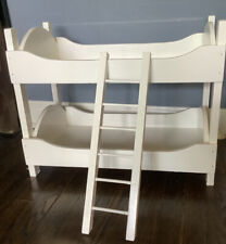 Toy Bunk Bed for 18 Inch Dolls Solid Wood Hand Painted White with Ladder for sale  Shipping to United Kingdom